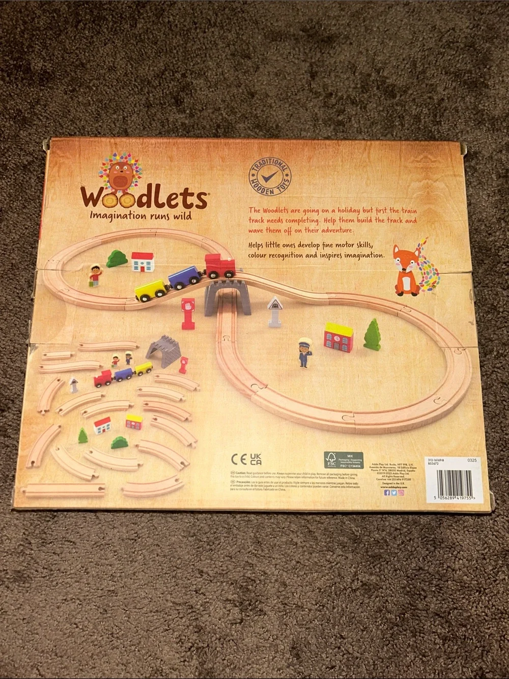 Woodlets 30 piece Montessori style train set